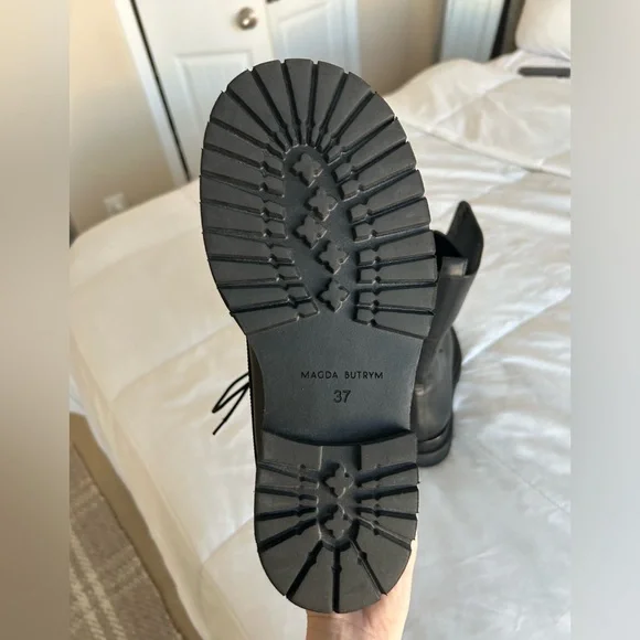 ❤️Magda Butrym Black Leather Combat Boots❤️ - Picture 6 of 6